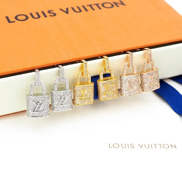 Louis Vuitton Padlock Pavé Crystal Lock Earrings 3