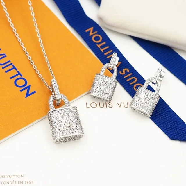 Louis Vuitton Padlock Pavé Crystal Lock Earrings 6