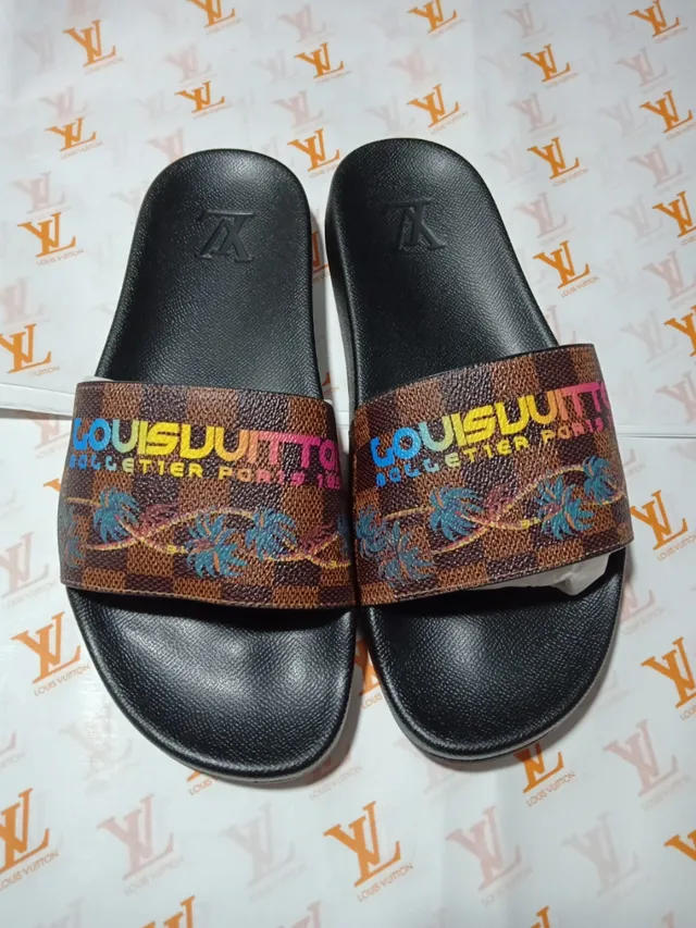 Louis Vuitton Palm Tree Print Damier Slide Slippers 2