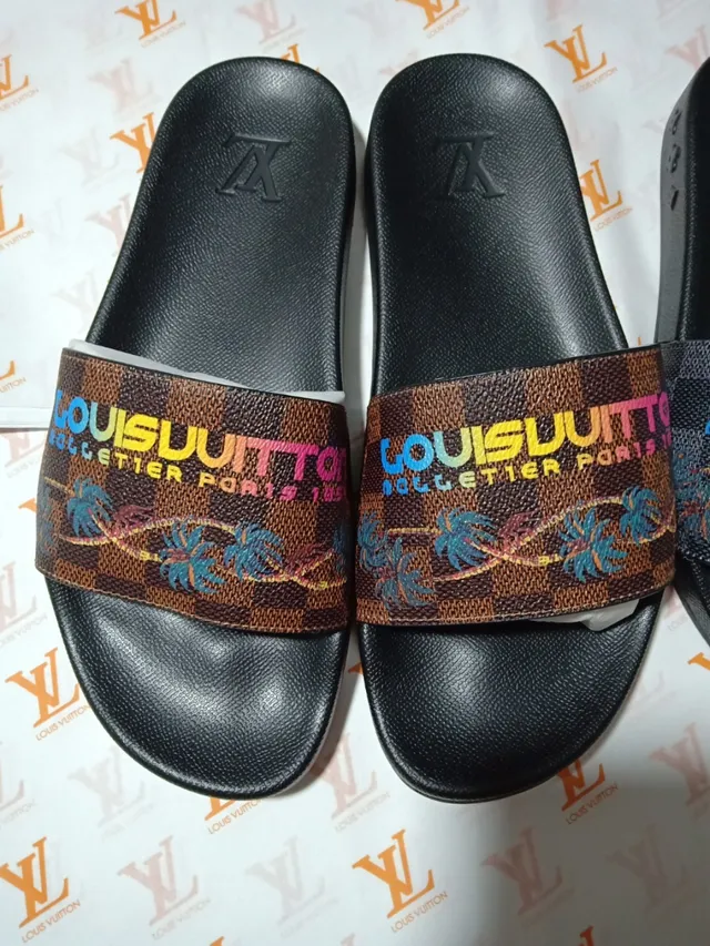 Louis Vuitton Palm Tree Print Damier Slide Slippers 3