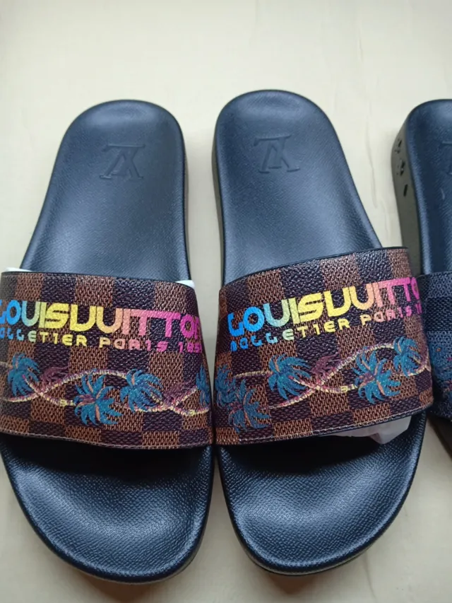 Louis Vuitton Palm Tree Print Damier Slide Slippers 4
