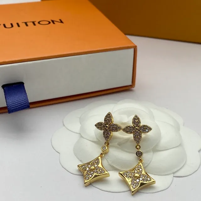 Louis Vuitton Pavé Flower and Star Drop Earrings 2