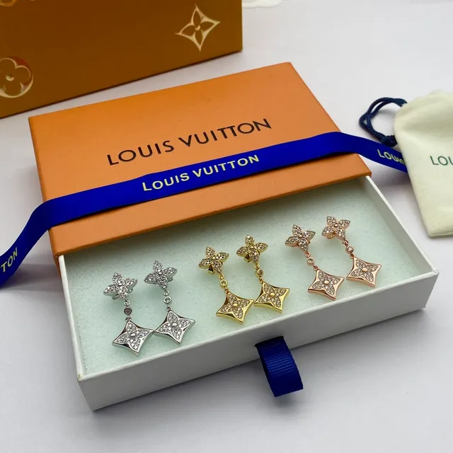 Louis Vuitton Pavé Flower and Star Drop Earrings 7