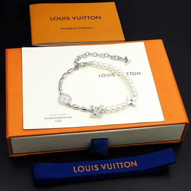Louis Vuitton Pearl and Monogram Charm Bracelet 4