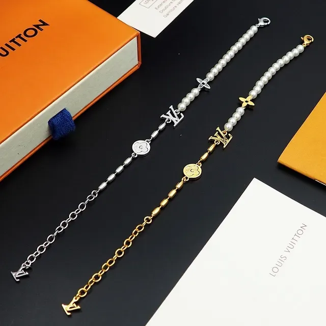 Louis Vuitton Pearl and Monogram Charm Bracelet 5