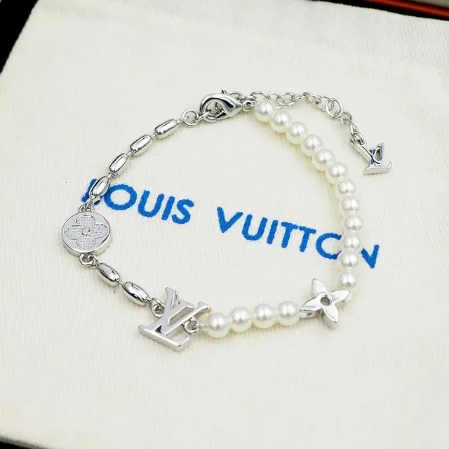 Louis Vuitton Pearl and Monogram Charm Bracelet 7