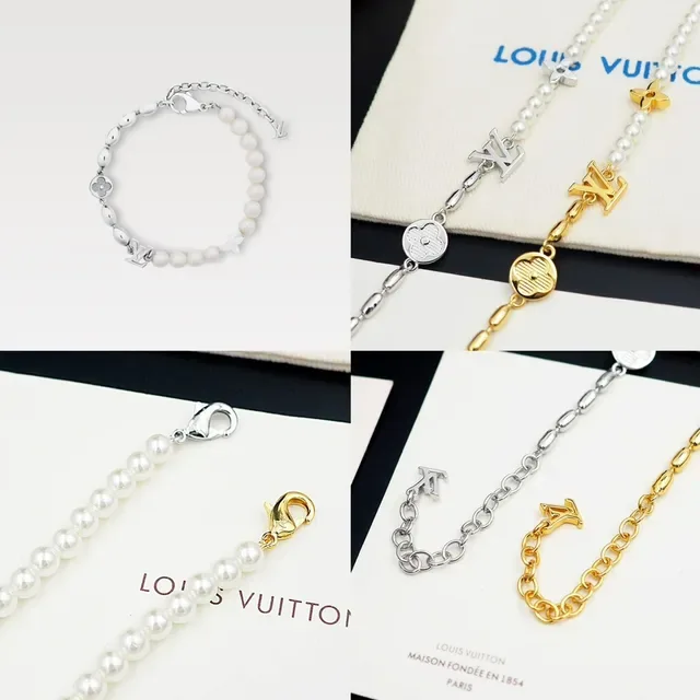 Louis Vuitton Pearl and Monogram Charm Bracelet 9
