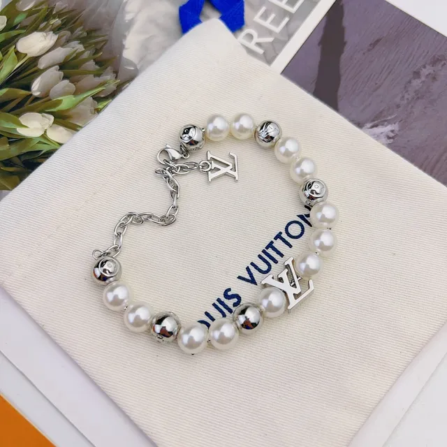 Louis Vuitton Pearl and Monogram Charm Bracelet 3