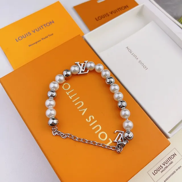Louis Vuitton Pearl and Monogram Charm Bracelet 5
