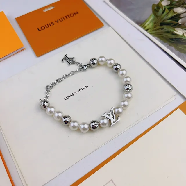 Louis Vuitton Pearl and Monogram Charm Bracelet 8