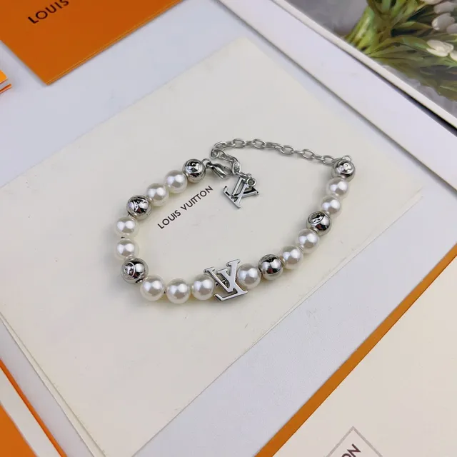 Louis Vuitton Pearl and Monogram Charm Bracelet 9