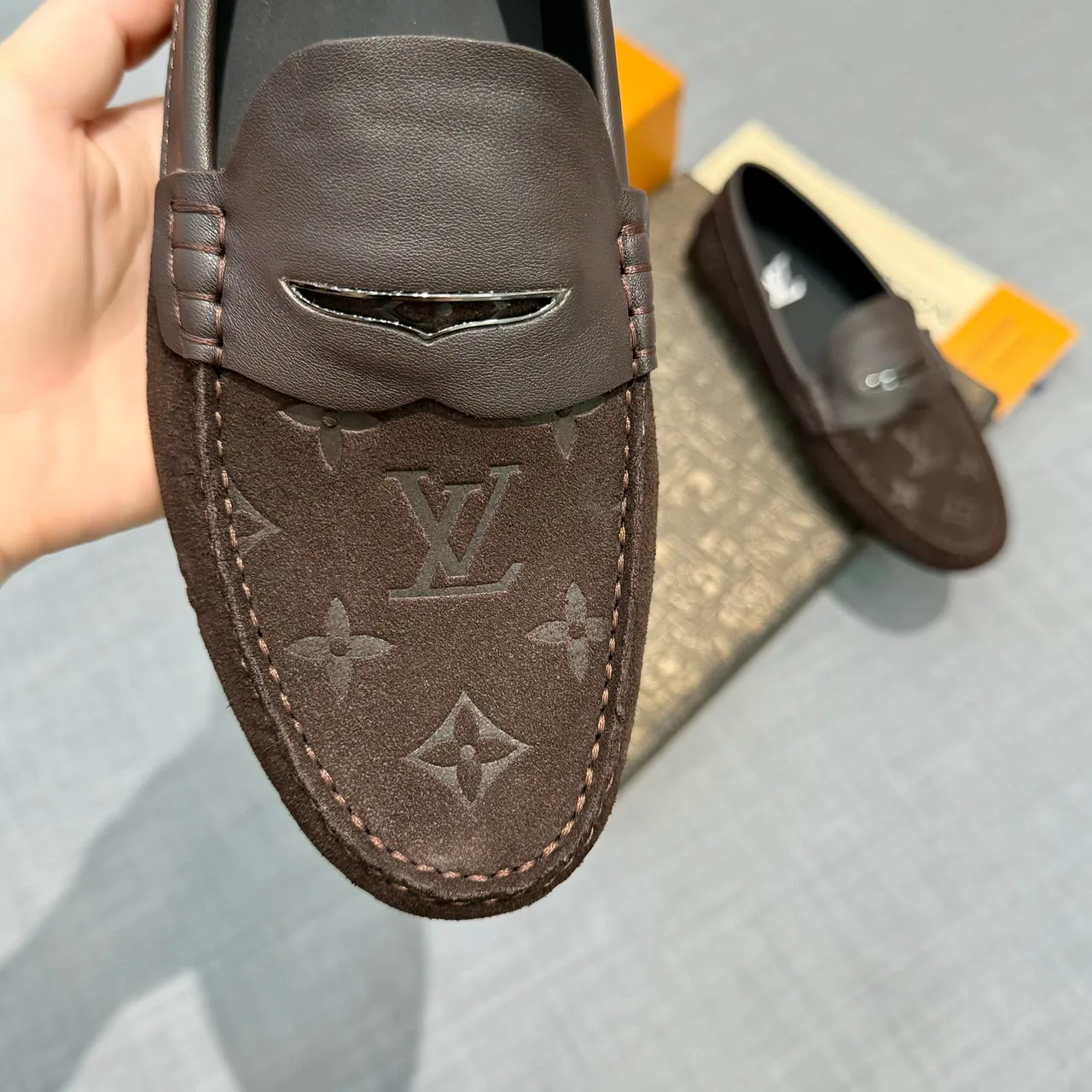 路易威登 Penny Loafer 棕色 黑色 印花 麂皮 鞋带 乐福鞋 3