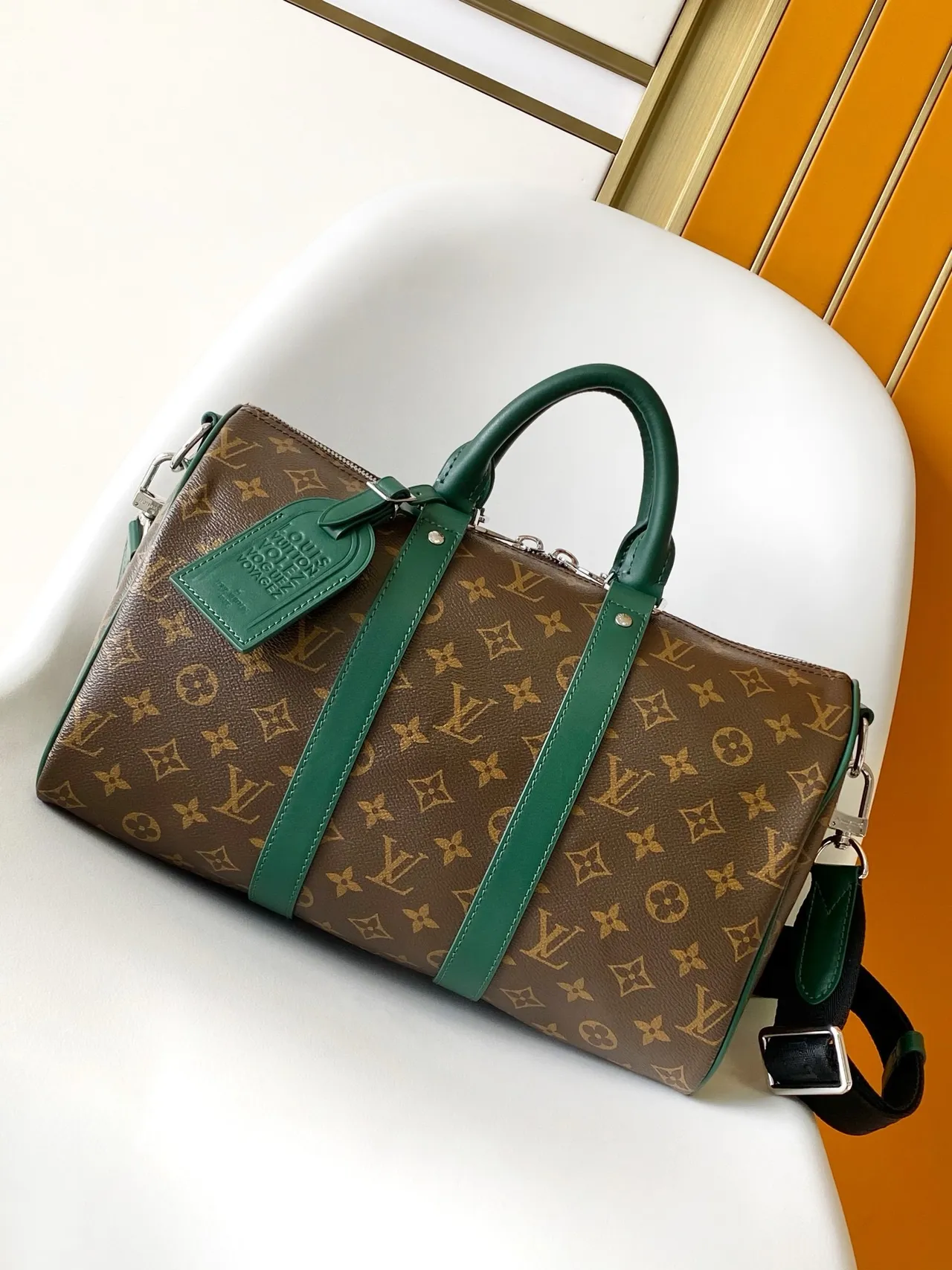 حقيبة لويس فيتون Pillow Bag بني أخضر مونوغرام قماش بوسطن 8