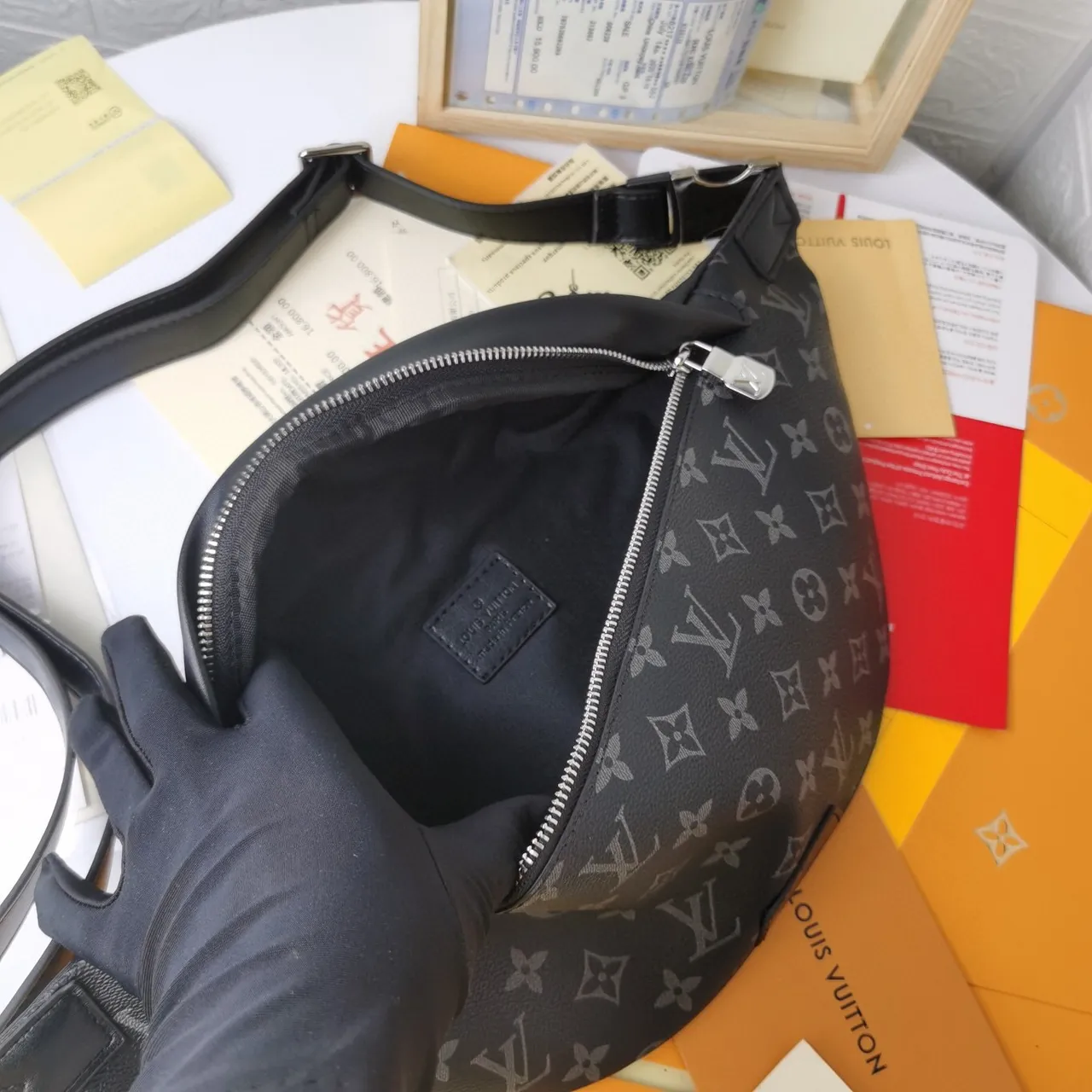Louis Vuitton Pochette Metis Black Gray Monogram-Coated Canvas Tonal Print Fashion Belt Bag 3