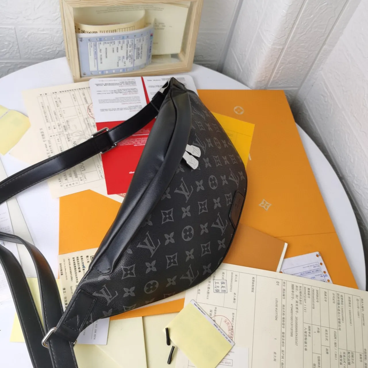 Louis Vuitton Pochette Metis Black Gray Monogram-Coated Canvas Tonal Print Fashion Belt Bag 7