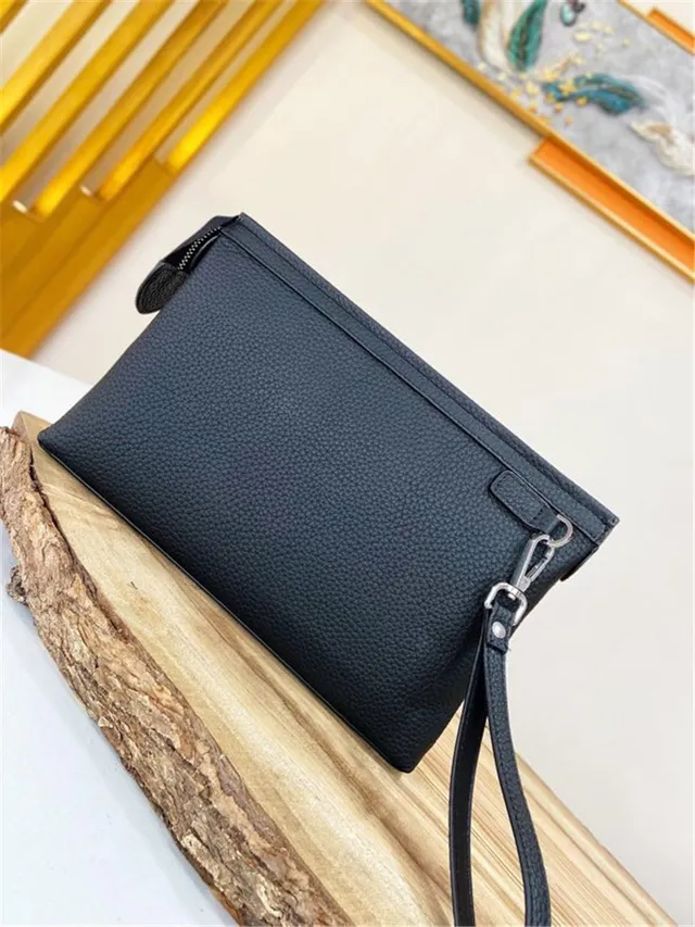 Louis Vuitton Pochette Metis Black Silver Pebbled Leather Zip-Top Closure Envelope Clutch 8