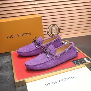 Louis Vuitton Mocassins en Daim Violet avec Cordon