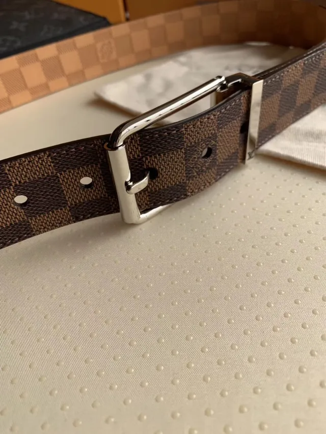Louis Vuitton Ceinture réversible Marron Doré Damier Ebène Toile Cuir Ceinture 8