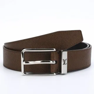 Louis Vuitton Reversible Belt Brown Silver Textured Epi Leather Belt