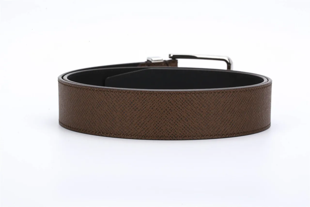 Louis Vuitton Reversible Belt Brown Silver Textured Epi Leather Belt 3
