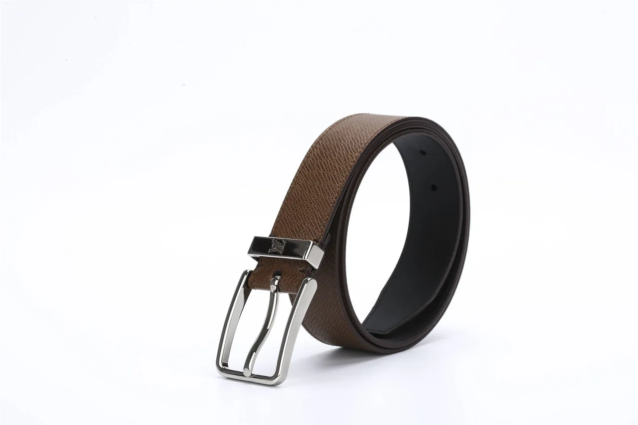 Louis Vuitton Reversible Belt Brown Silver Textured Epi Leather Belt 4