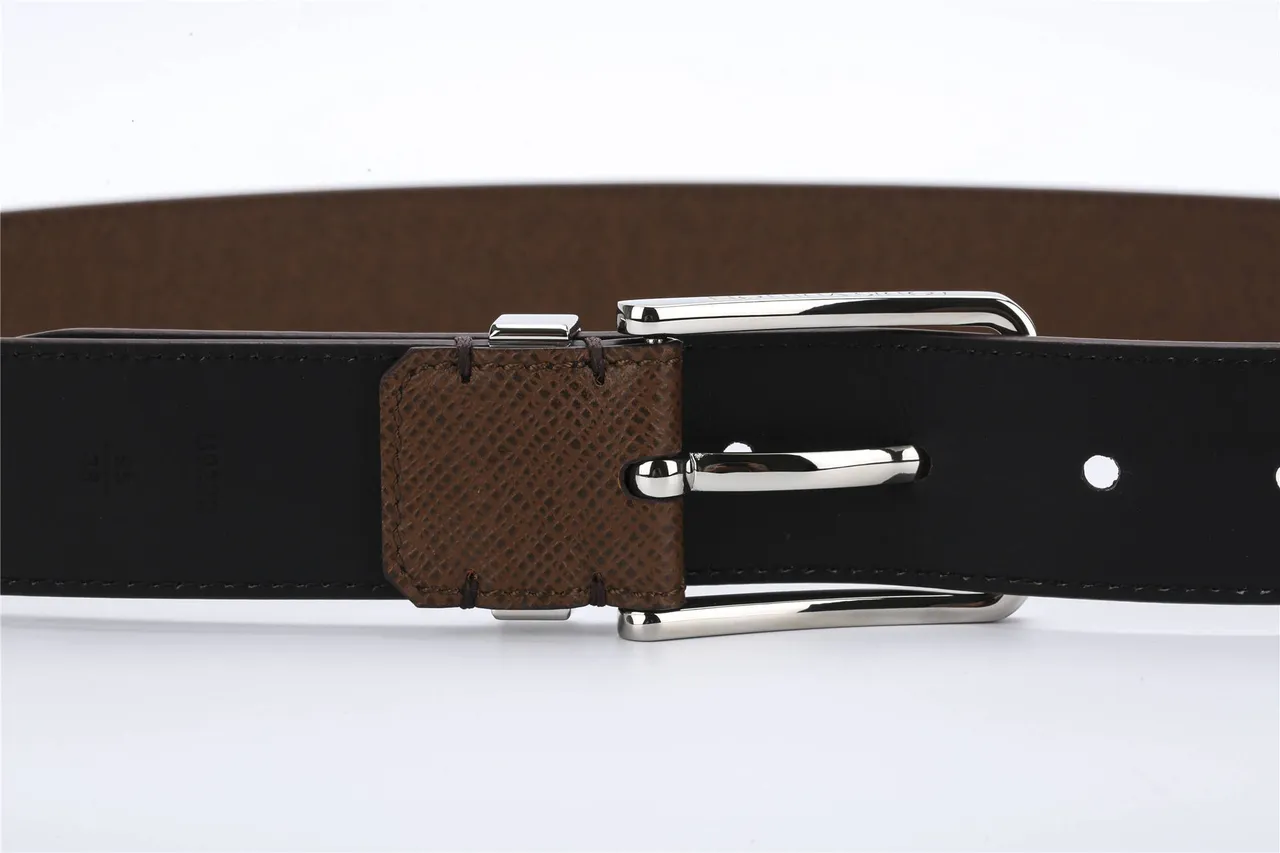 Louis Vuitton Reversible Belt Brown Silver Textured Epi Leather Belt 5