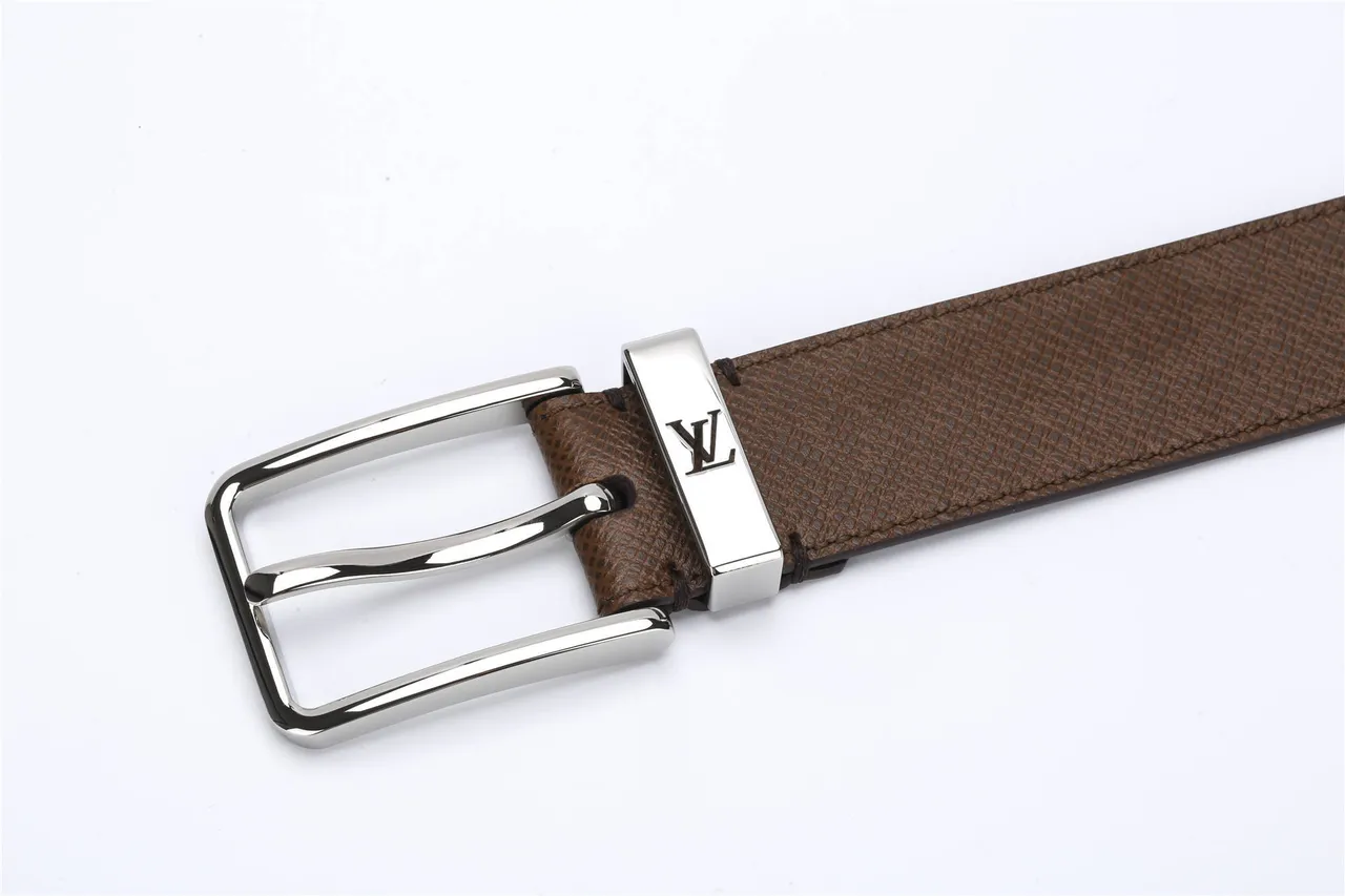 Louis Vuitton Reversible Belt Brown Silver Textured Epi Leather Belt 9