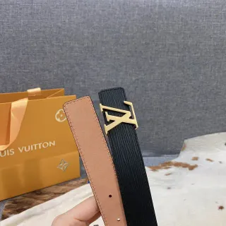 Louis Vuitton Reversible LV Initiales Belt Black Tan Leather Belt