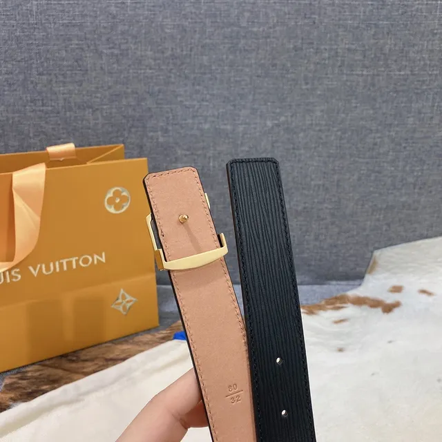 Louis Vuitton Reversible LV Initiales Belt Black Tan Leather Belt 6
