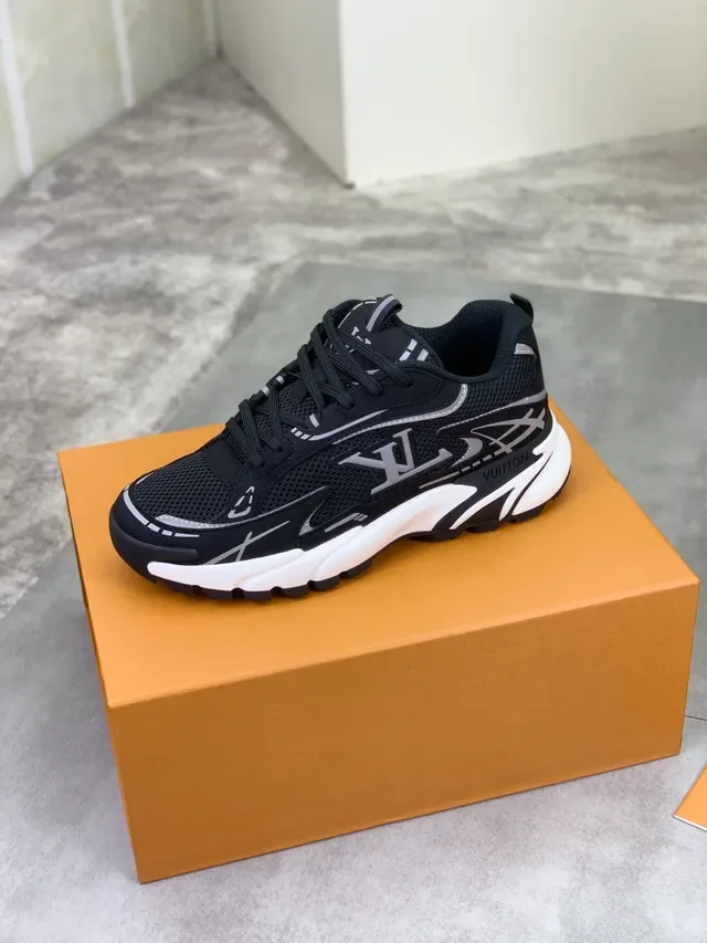 Louis Vuitton Run Away Black Mesh Chunky Sneakers 4