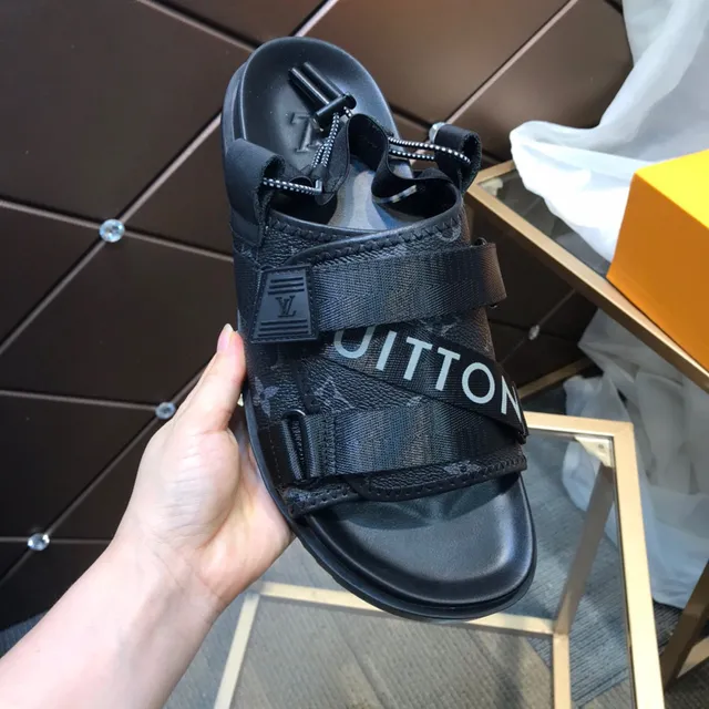 Louis Vuitton Run Away Black Monogram Nylon Strap Casual Sandals 2
