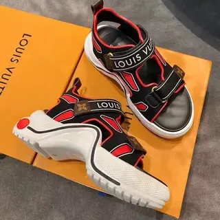 Louis Vuitton Run Away Black Red White Gladiator Sandals