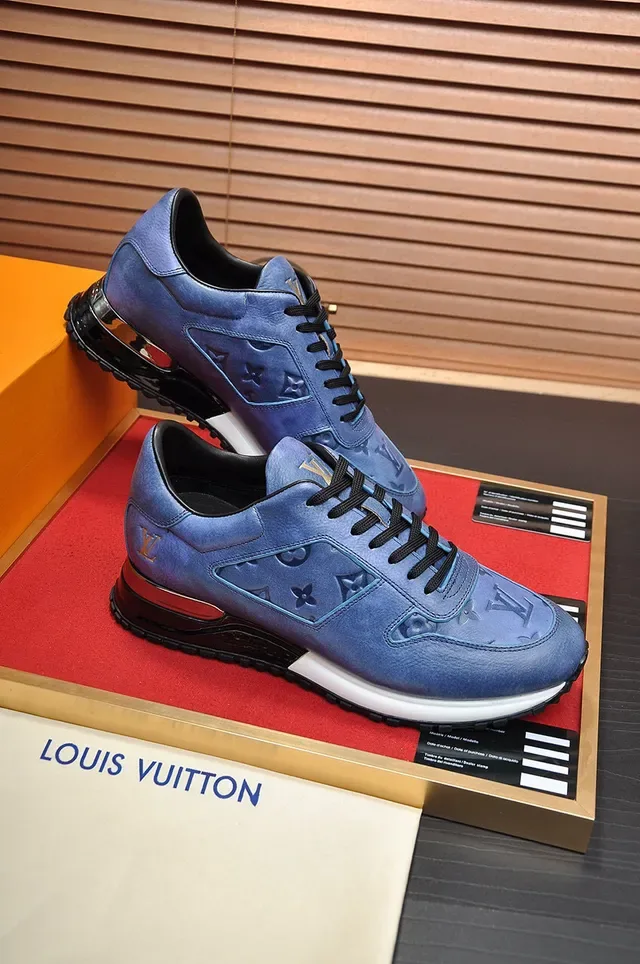 Louis Vuitton Run Away Blue Embossed Monogram Lifestyle Sneakers 5