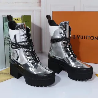 Louis Vuitton Run Away Metallic Silver Ankle Boots