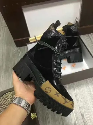 Louis Vuitton Run Away Monogram Rubber Toe Platform Ankle Boots 2