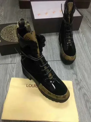 Louis Vuitton Run Away Monogram Rubber Toe Platform Ankle Boots 3