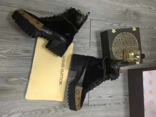 Louis Vuitton Run Away Monogram Rubber Toe Platform Ankle Boots 4