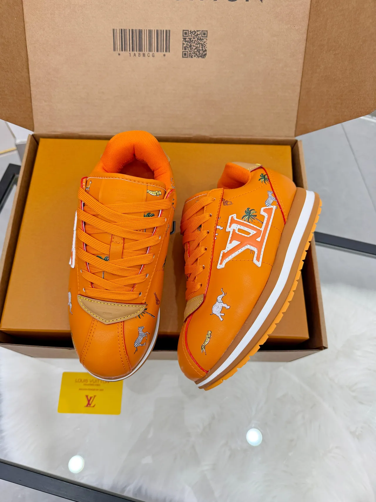 Louis Vuitton Run Away Orange Embroidered Animal Motif Lifestyle Sneakers 3