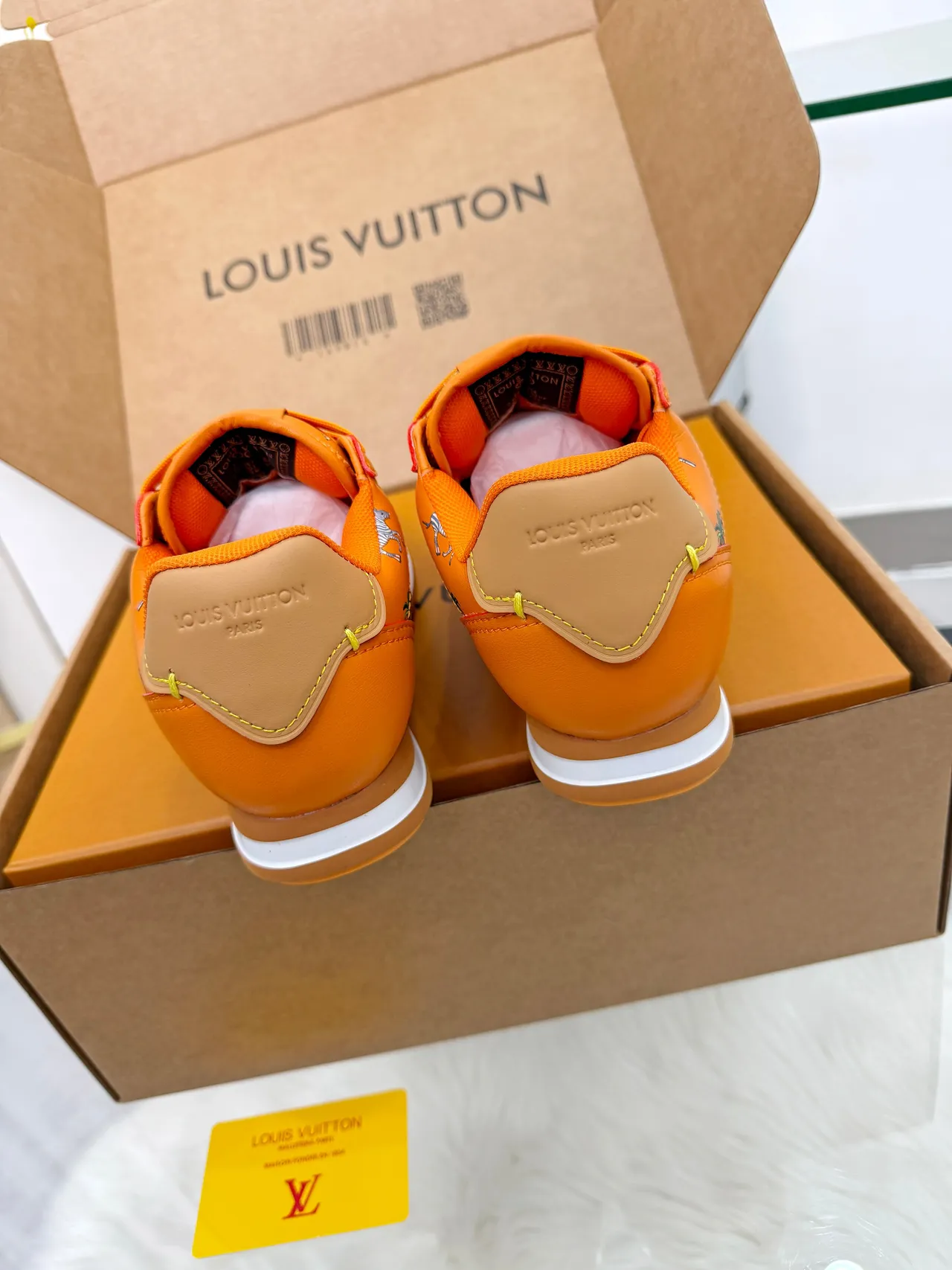 Louis Vuitton Run Away Orange Embroidered Animal Motif Lifestyle Sneakers 4