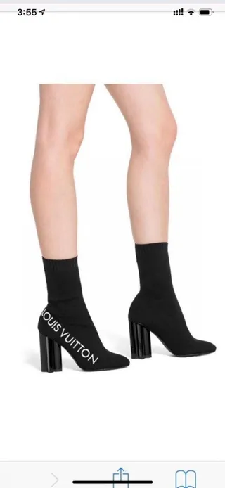 Louis Vuitton Run Away Sock Black Knit Ankle Boots 4