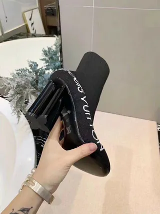 Louis Vuitton Run Away Sock Black Knit Ankle Boots 5