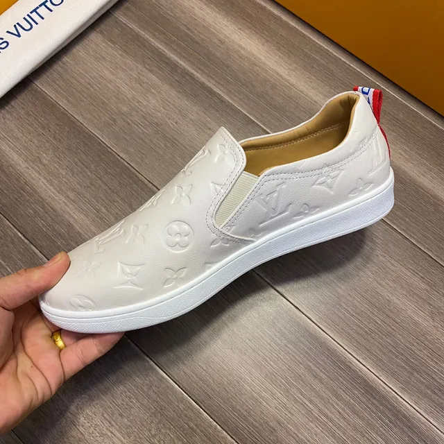 Louis Vuitton Run Away White Monogram Embossed Leather Loafers 3
