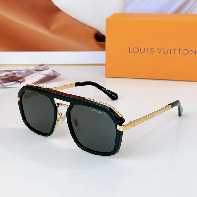 Louis Vuitton Shield-Style Blue Acetate and Silver Metal Sunglasses 4
