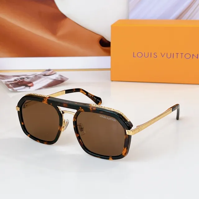 Louis Vuitton Shield-Style Blue Acetate and Silver Metal Sunglasses 6
