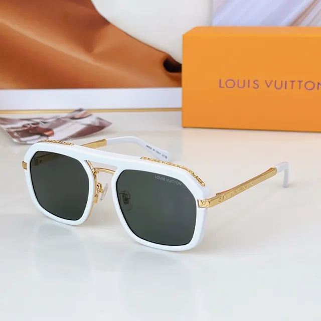 Louis Vuitton Shield-Style Blue Acetate and Silver Metal Sunglasses 7