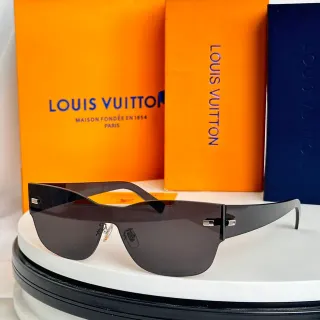 Louis Vuitton Shield-Style Rimless-Top Sunglasses