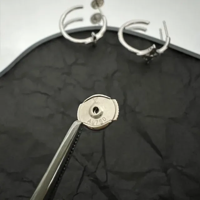 Louis Vuitton Silver Blue Hoop Monogram Motif Earrings 2