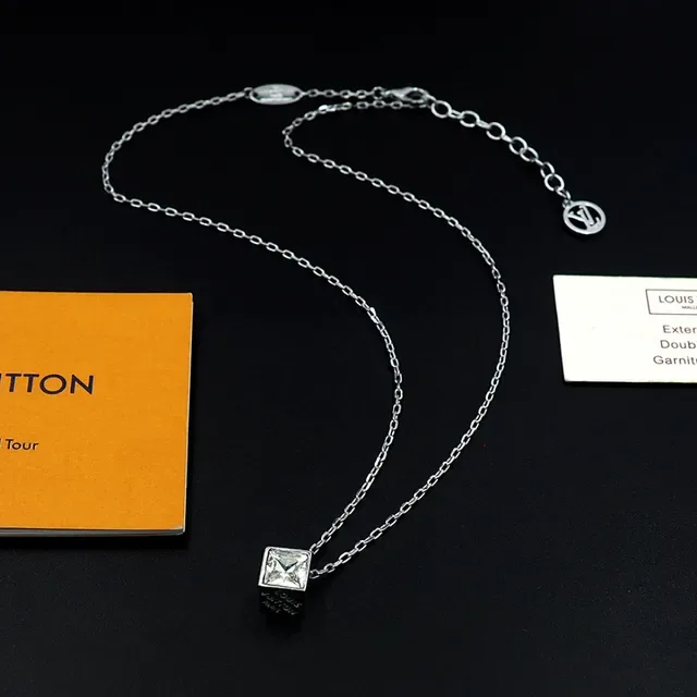 Louis Vuitton Square-Cut Crystal Pendant Necklace 3