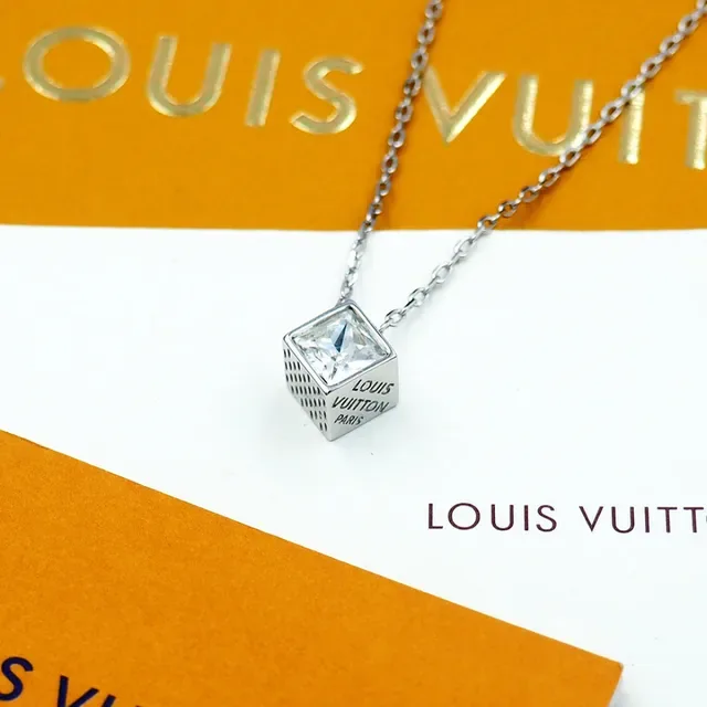Louis Vuitton Square-Cut Crystal Pendant Necklace 9