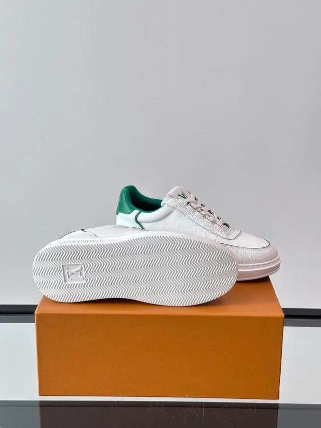 Louis Vuitton White and Green Lifestyle Sneakers 2